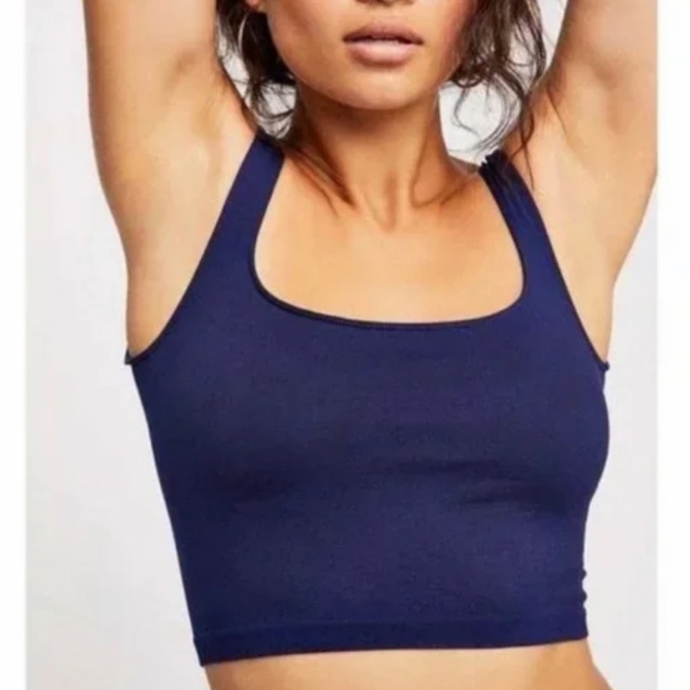 Free People Scoop Neck Cropped Tank Top